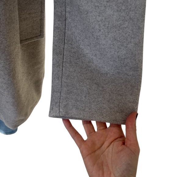 Chou Yatou oatmeal notch lapel double breasted peacoat overcoat size S - Picture 13 of 15